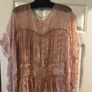 Johnny Was sheer tunic- drop hem on sides